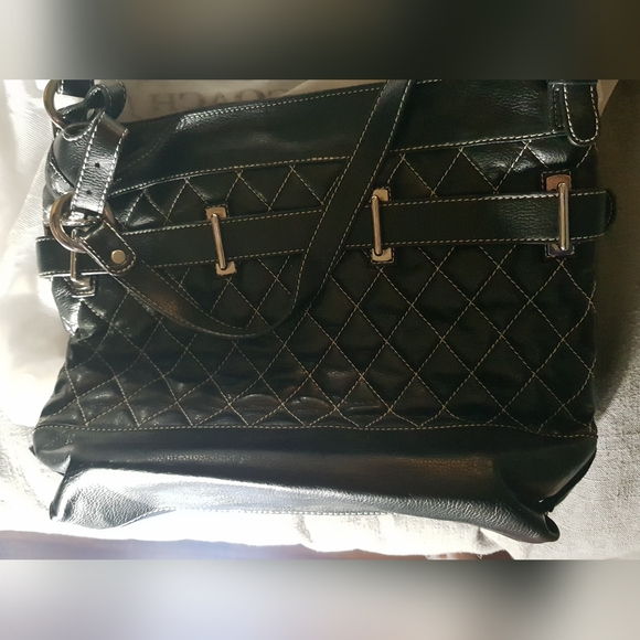 Early 00's Black Quilted Handbag - Picture 3 of 3